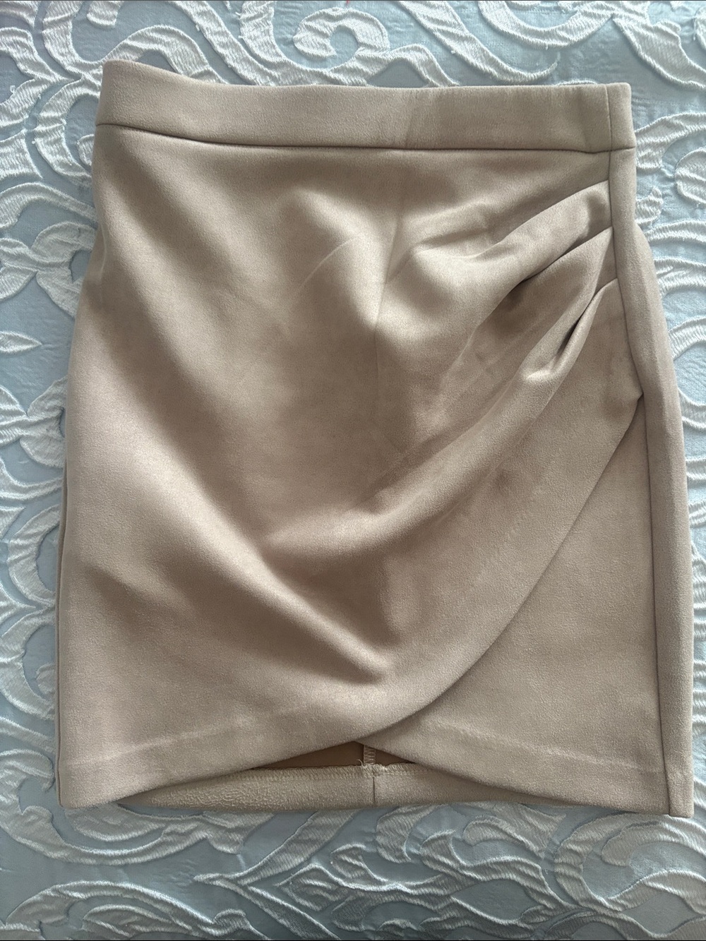 Beige Draped Mini Skirt - Women